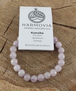 Bracelet Kunzite - Perles 8mm, 1 pièce